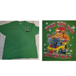Ed Roth RAT FINK Christmas Holiday Santa Shirt Green Mens Size XL